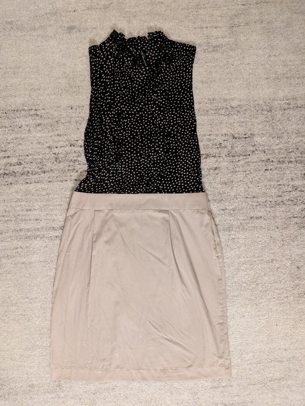 Lori M Collection Two-Tone Black & Cream Ponte Pencil Skirt